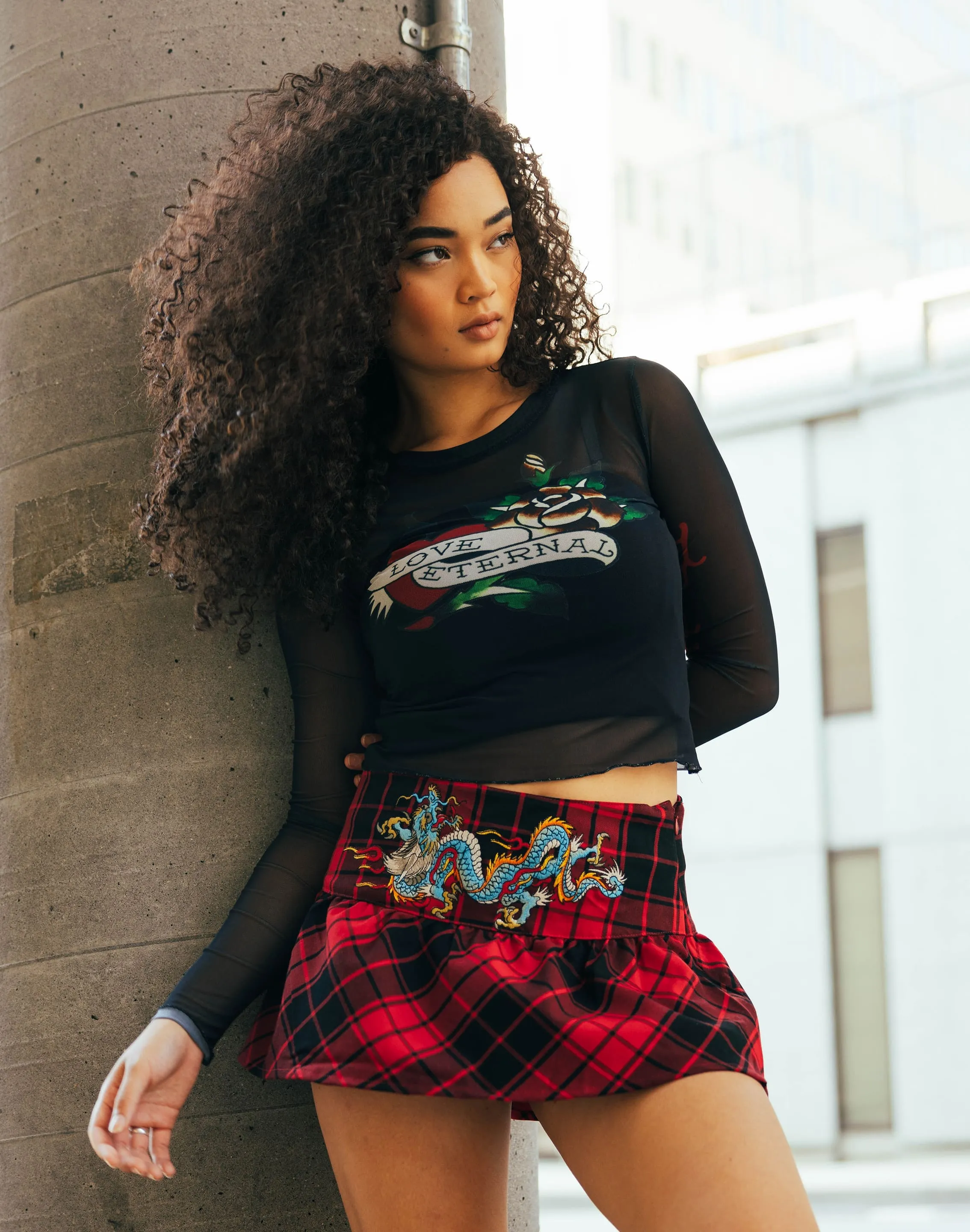 Activewear gear Ed Hardy Mesh Long-Sleeve Heart Top Stylish products
