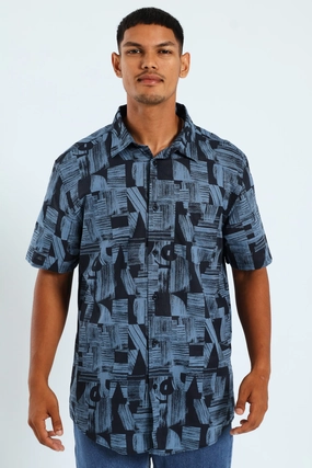 Activewear gear Abstract Shape Shirt - Navy Fashion subscription services
