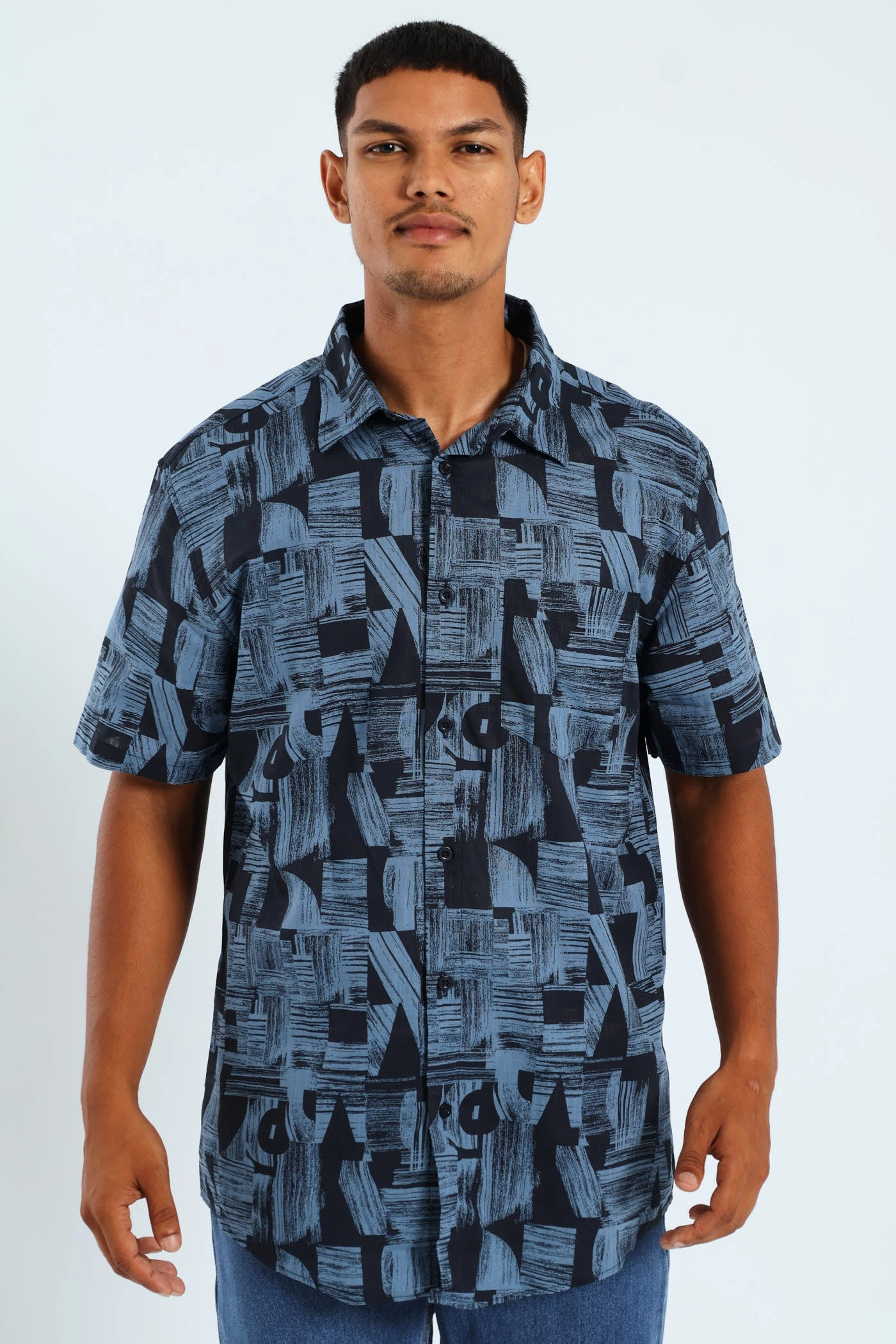Fashion archives Abstract Shape Shirt - Navy Suede - finished fashion