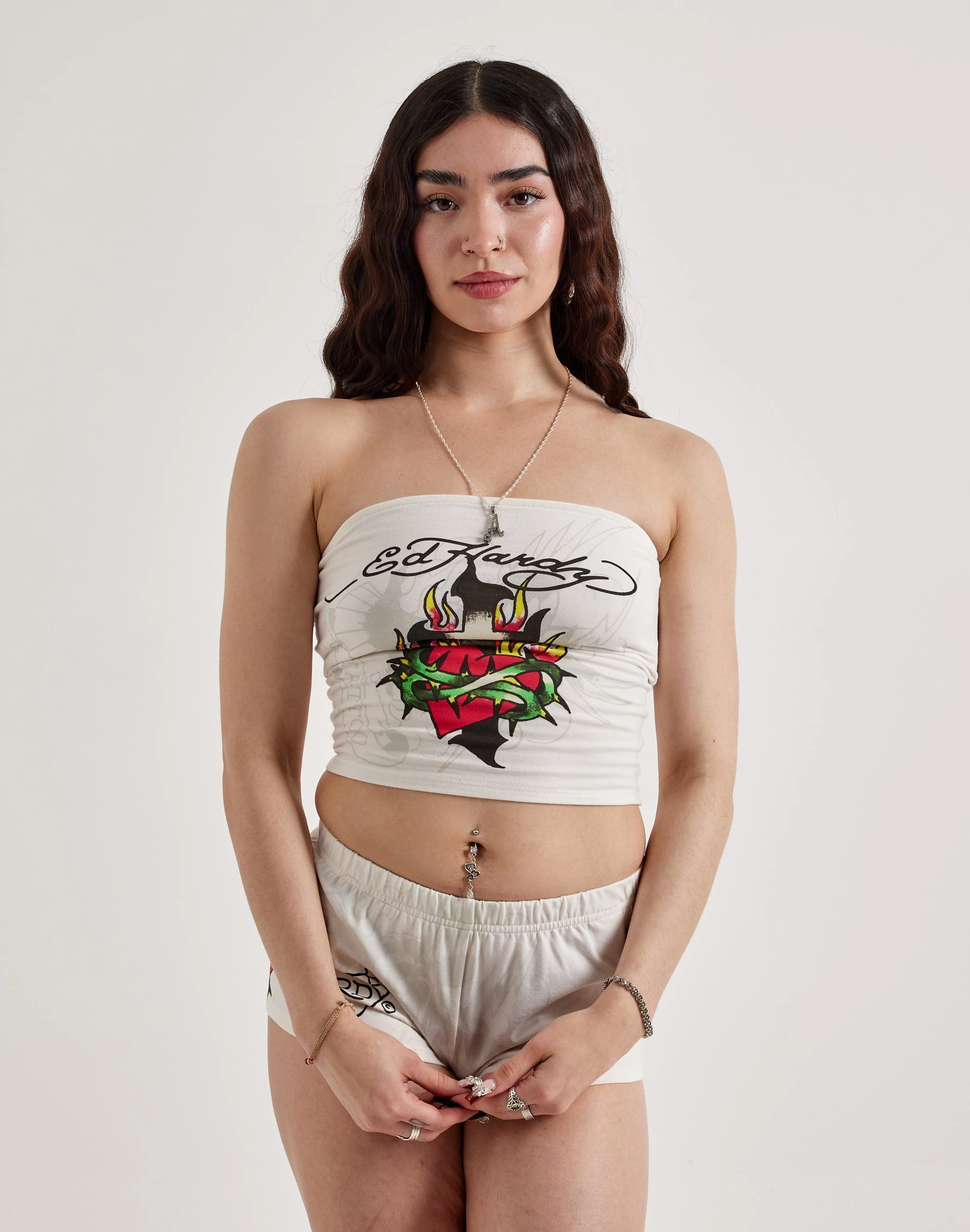 High - end fashion Ed Hardy Cross Heart Tube Top Fashion catalog