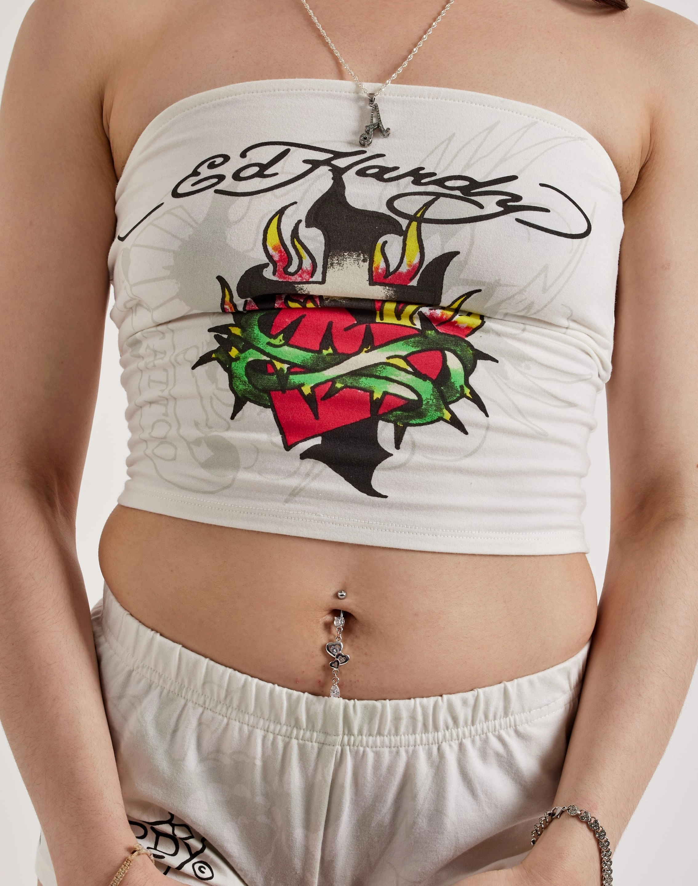 Affordable fashion Ed Hardy Cross Heart Tube Top