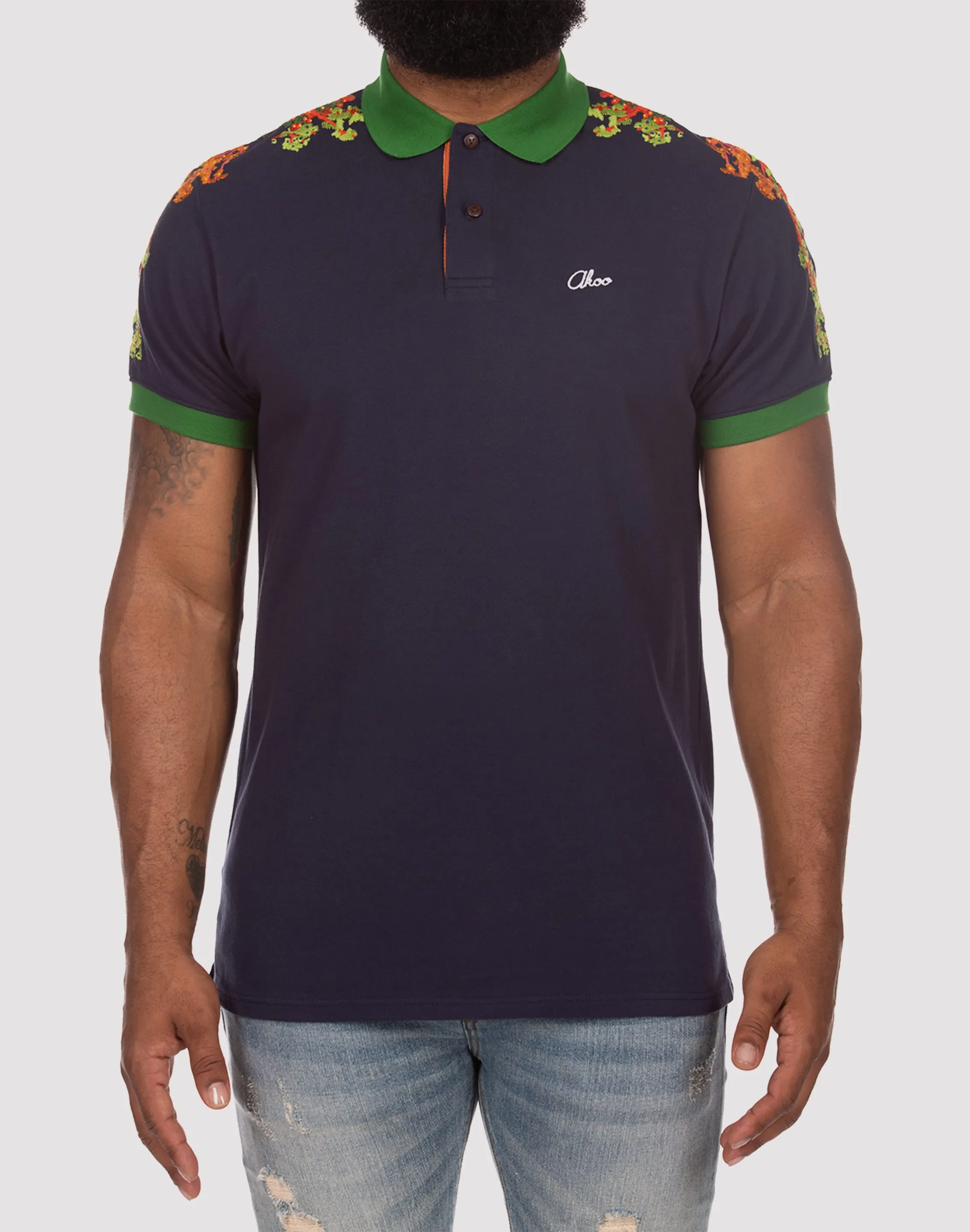 Akoo Greenery Blue Polo Swimwear selections Formal wear selections