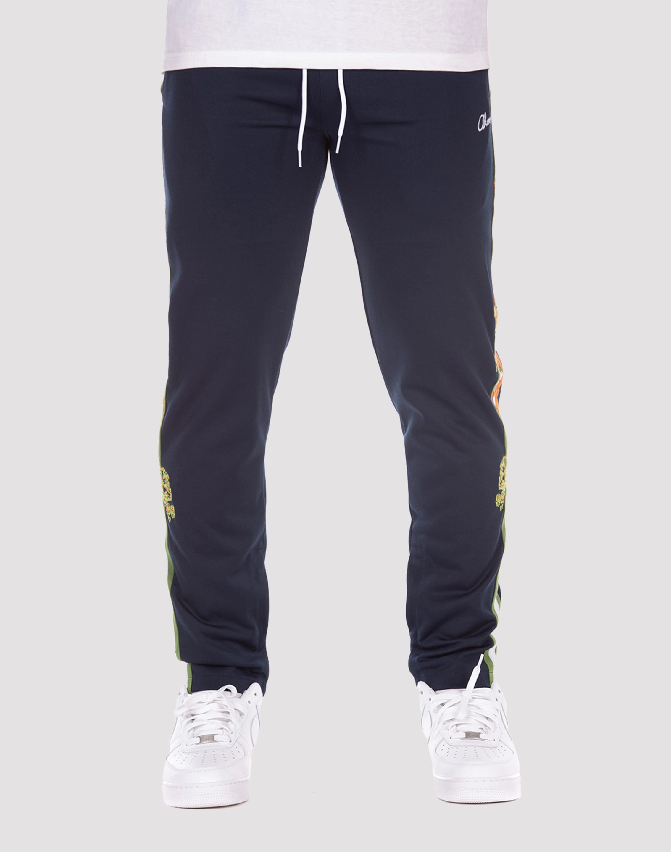 Akoo Palace Navy Track Pants Leather - material fashion Clothing and accessories