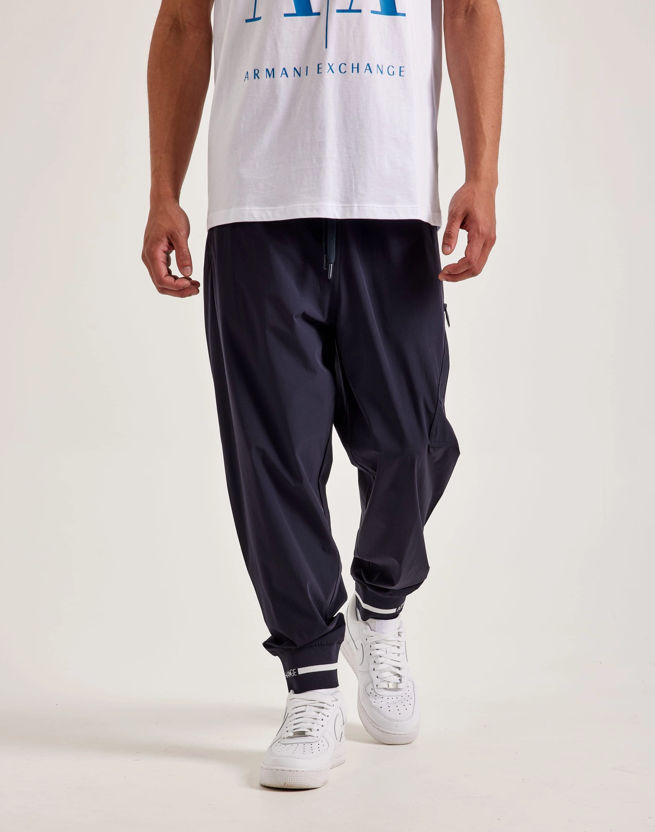 Armani Exchange Stretch Nylon Joggers Popular fashion picks Lace - detailed fashion