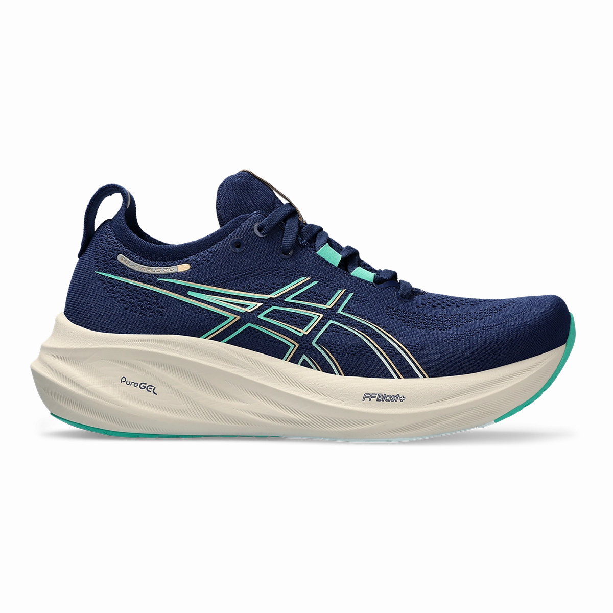 Asics Gel Nimbus 26 - Blue Expanse - Aurora Green Heritage Green