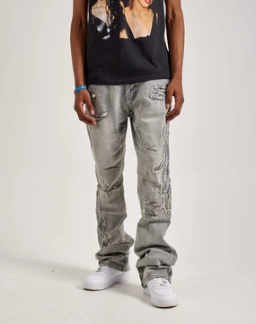 Athleisure fashion Smoke Rise Studded Flame Jeans Trendy gear