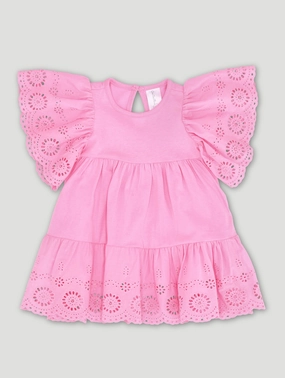 Baby Girls Anglaise Lace Dress - Light Pink Fashion collections Formal wear selections