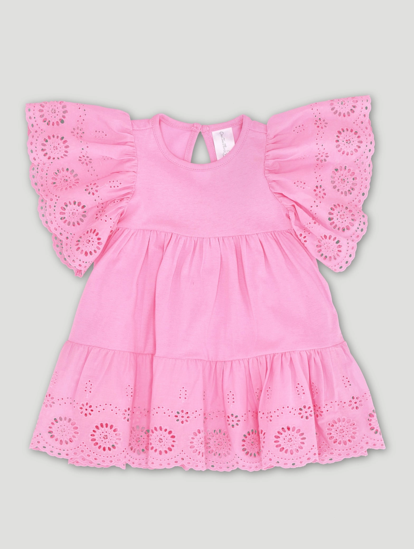 Baby Girls Anglaise Lace Dress - Light Pink Fashion collections Formal wear selections