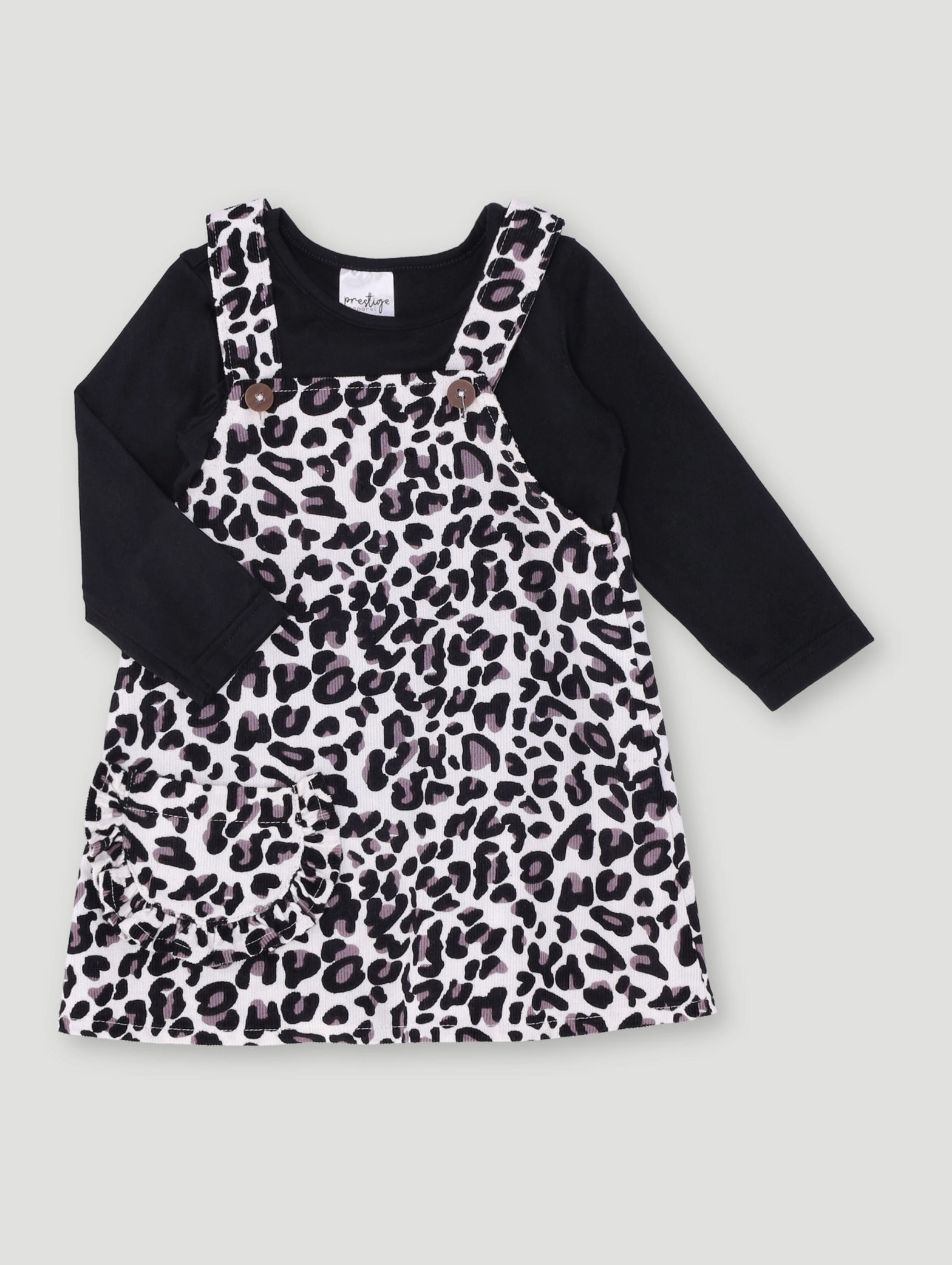 Sustainable fashion practices Baby Girls Animal Print Pinnie Corduroy Dress Fashion brands