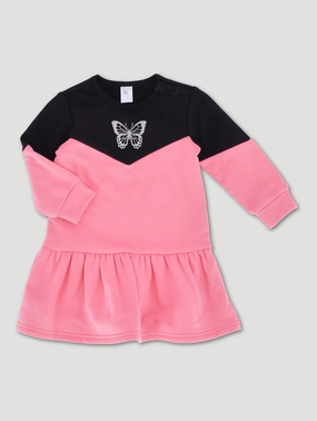 Baby Girls Colour Block Butterfly Fleece Dress Bohemian style items Popular fashion picks