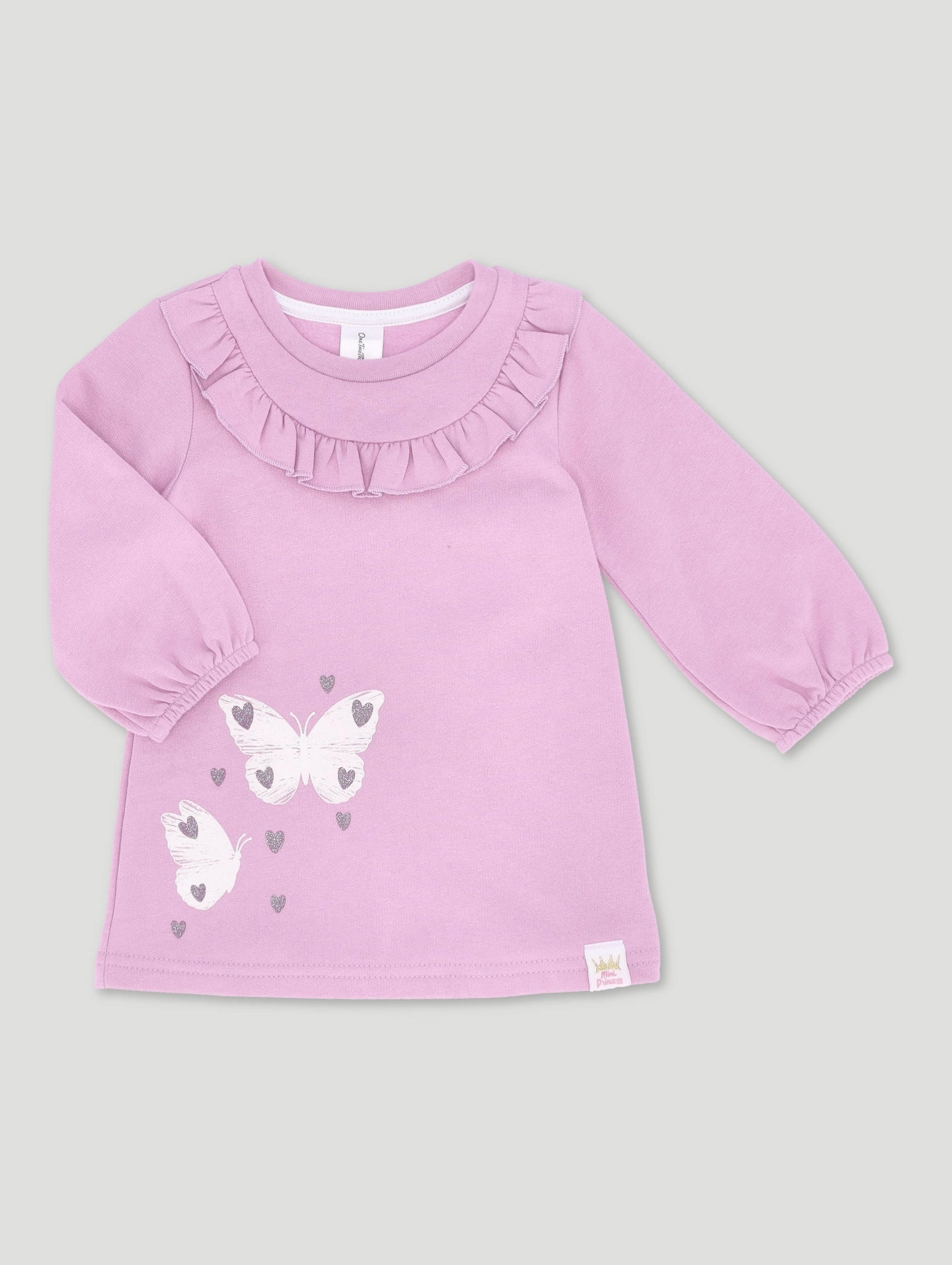 Baby Girls Fleece Butterfly Dress - Dusty Pink Fashion essentials Fashion storage (wardrobes, hangers, etc.)