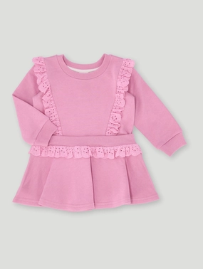 Baby Girls Fleece Lace Dress - Dusty Pink Lingerie and intimates Fashion events