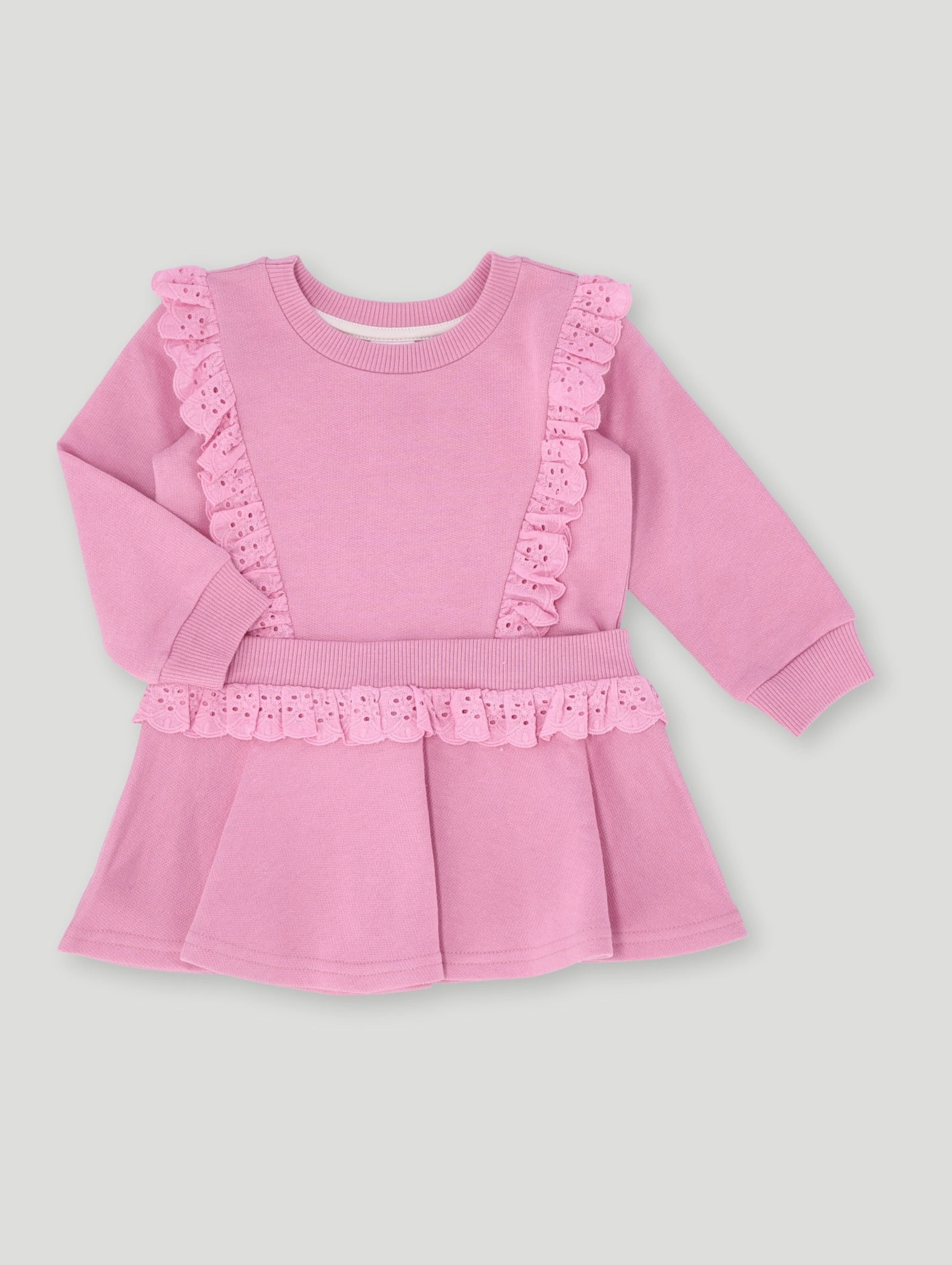Baby Girls Fleece Lace Dress - Dusty Pink Lingerie and intimates Fashion events