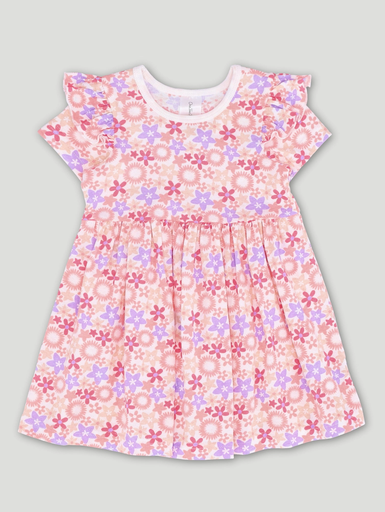 Baby Girls Printed Knit Dress Patterned fashion (floral, stripes, etc.) Beaded fashion items