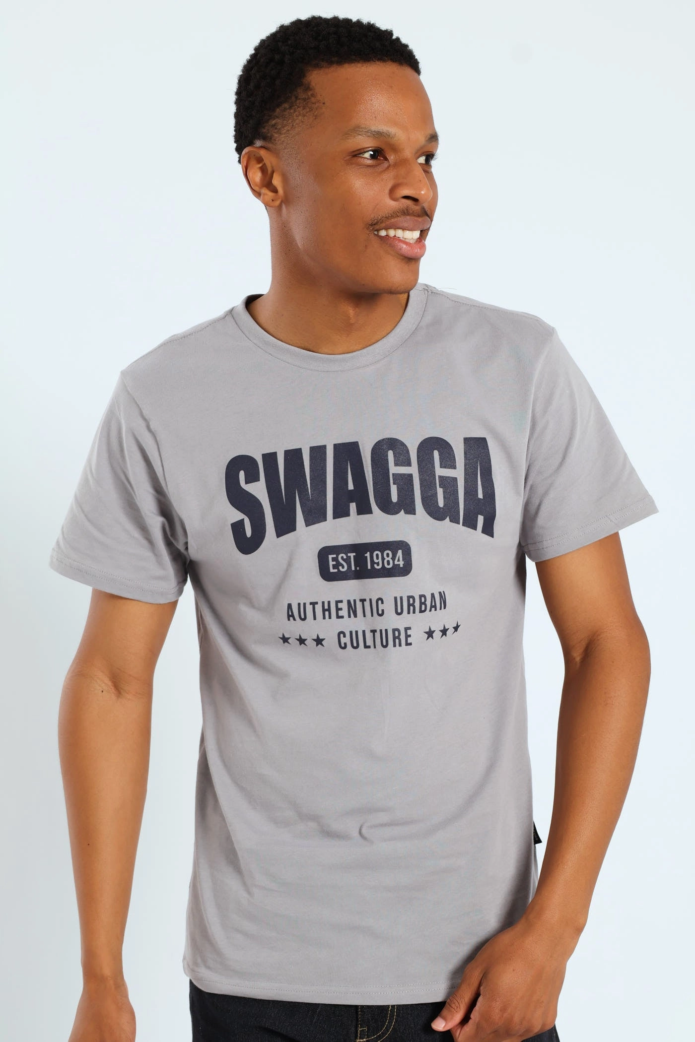Basic Print Tee - Light Grey