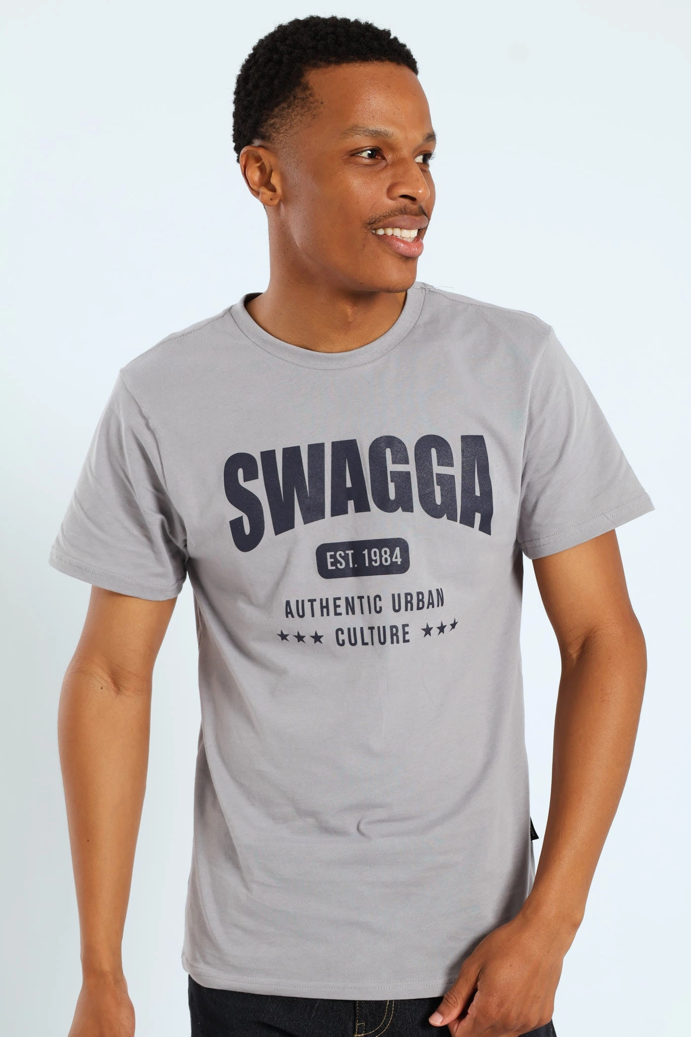 Basic Print Tee - Light Grey