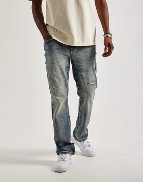 Beachwear items Smoke Rise Wave Effect Straight Denim Jeans Wool - sourced fashion