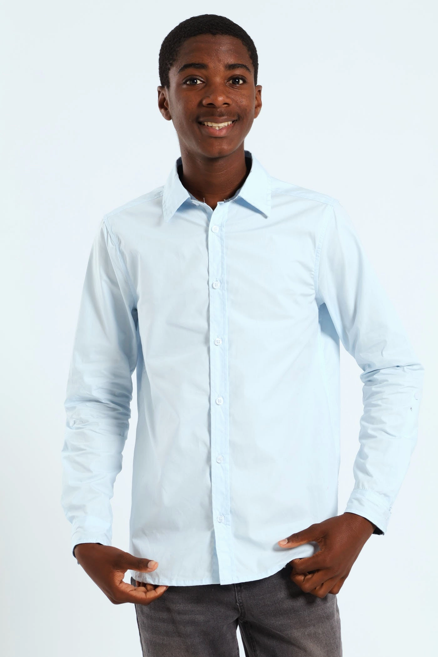 Fashion culture Boys Cracker Cotton Shirt - Blue Fashionable goods
