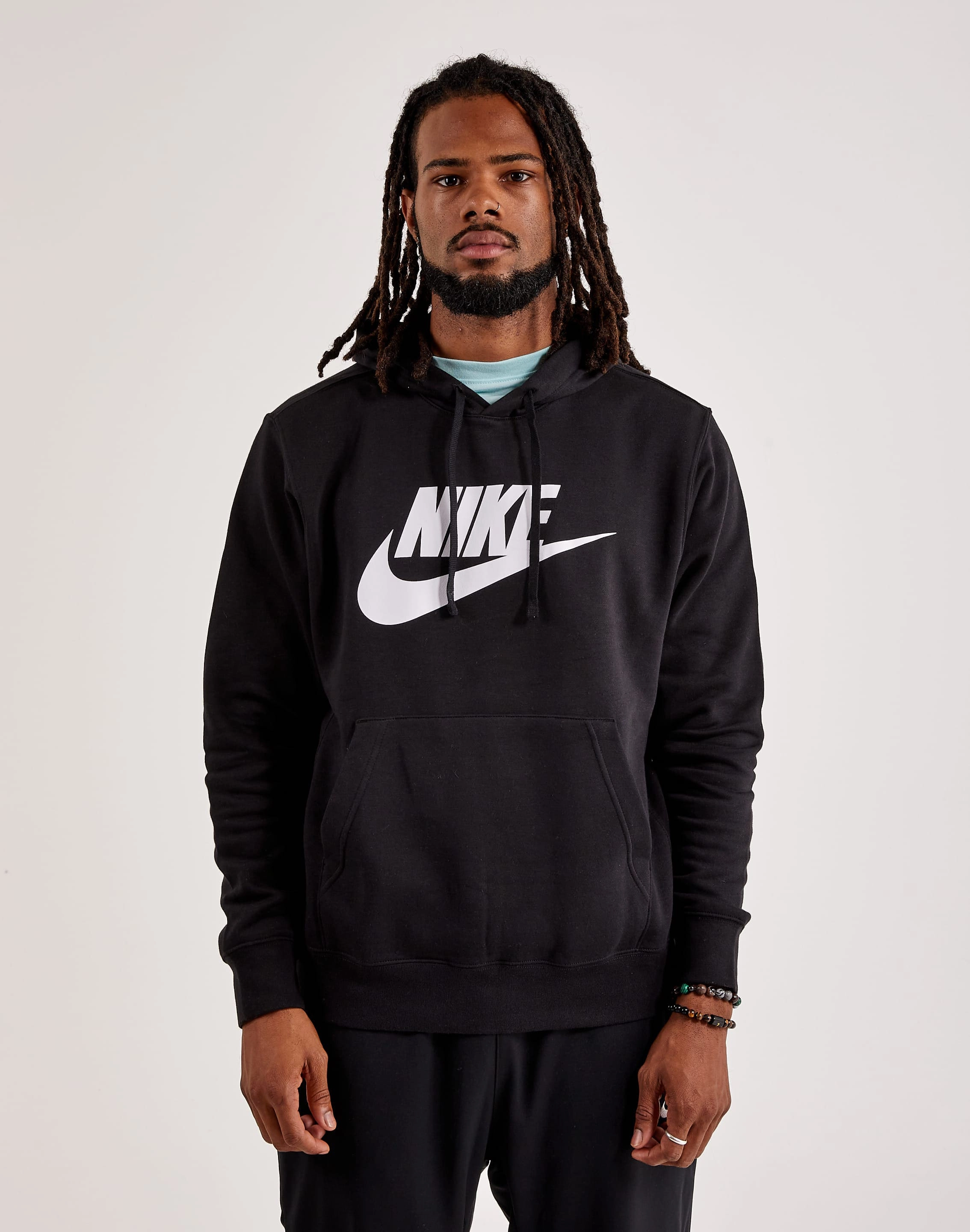 Smart casual wear Nike Club Fleece Graphic Pullover Hoodie Military - inspired fashion