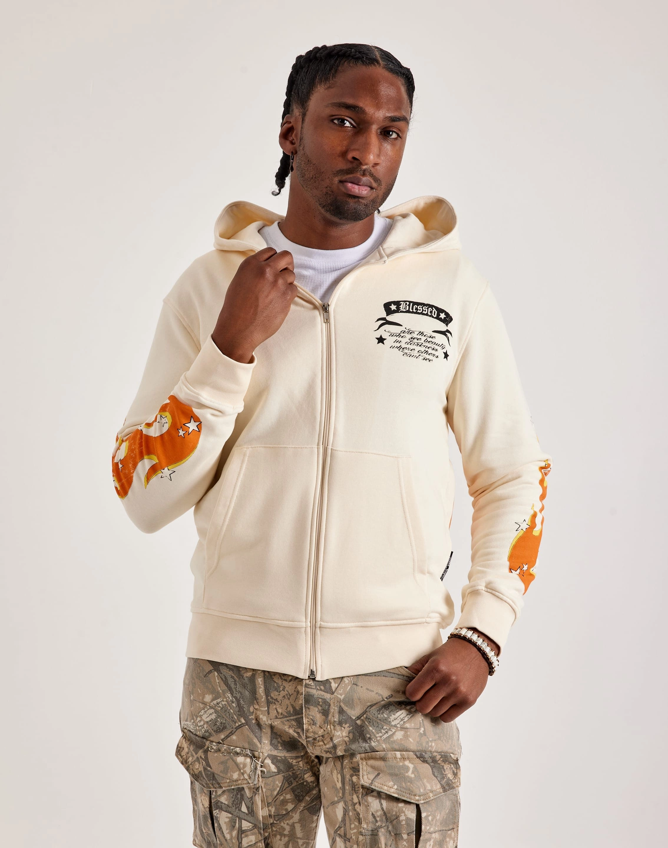 Denim products Blessed UK Hear No Evil Full-Zip Hoodie Trendy gear