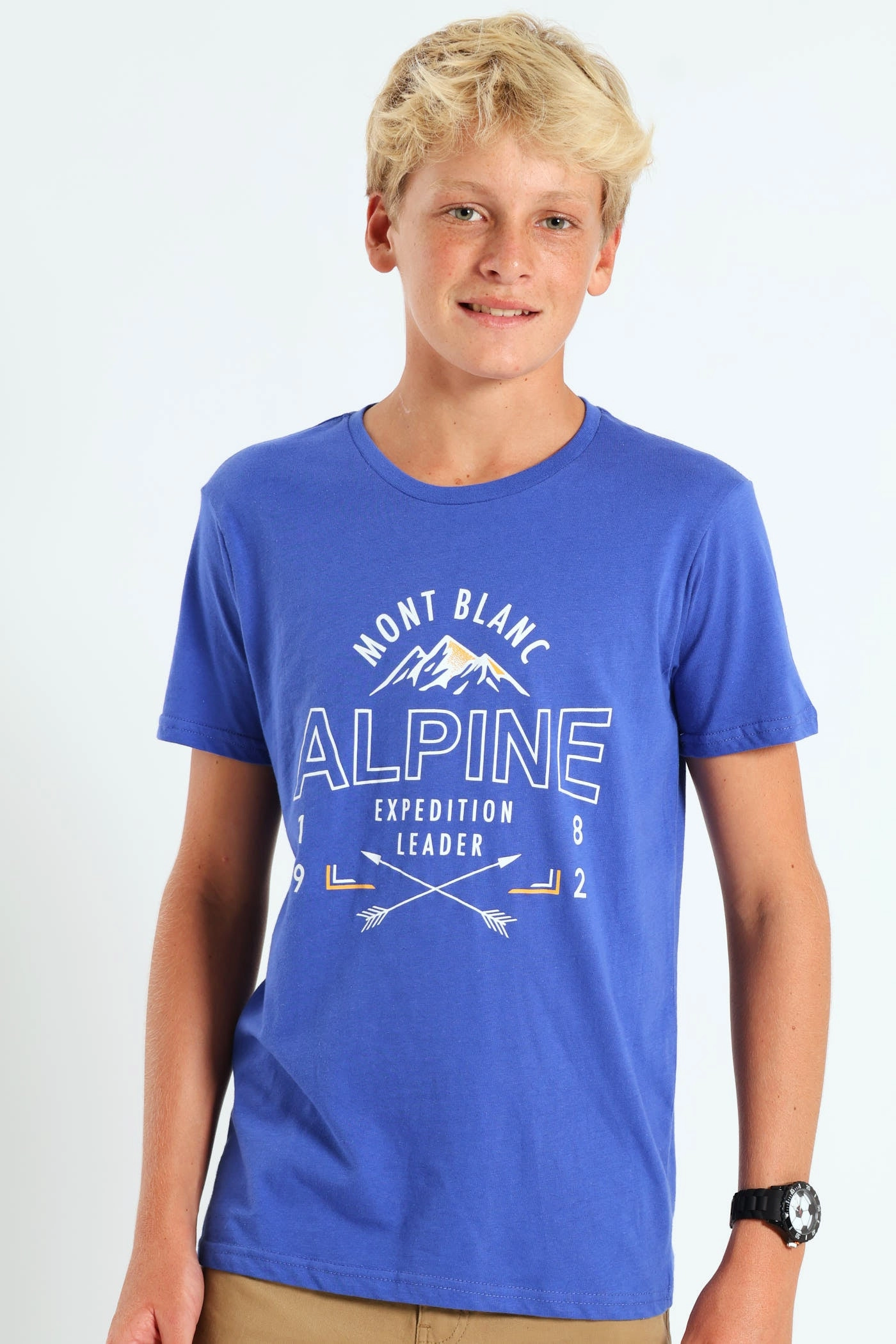 Boys Alpine Print Tee - Blue