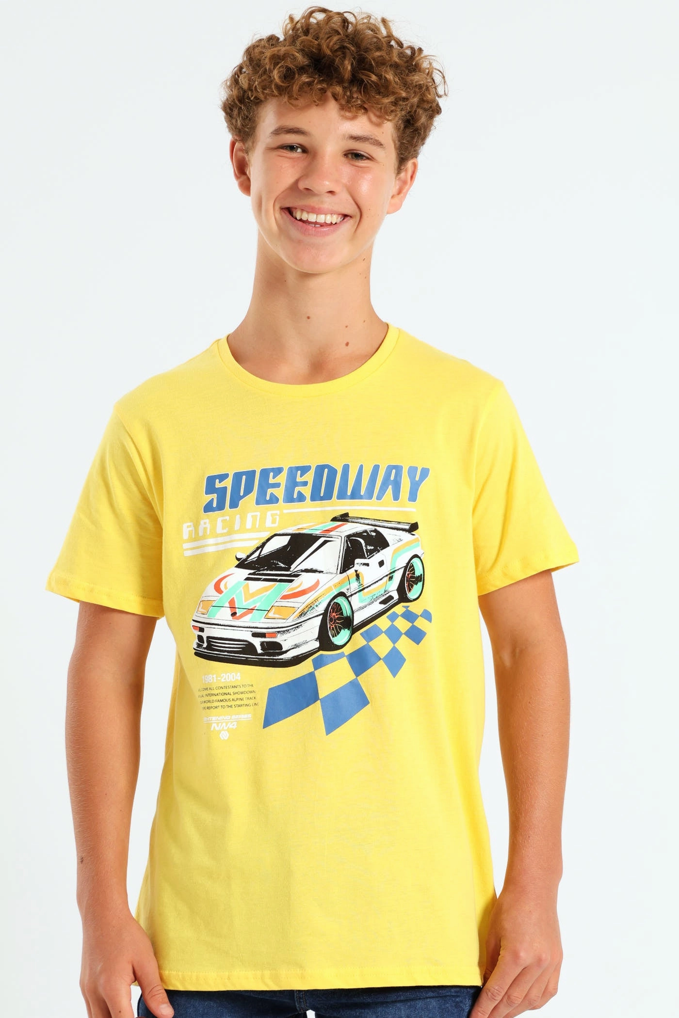 Boys Car Print Tee - Yellow