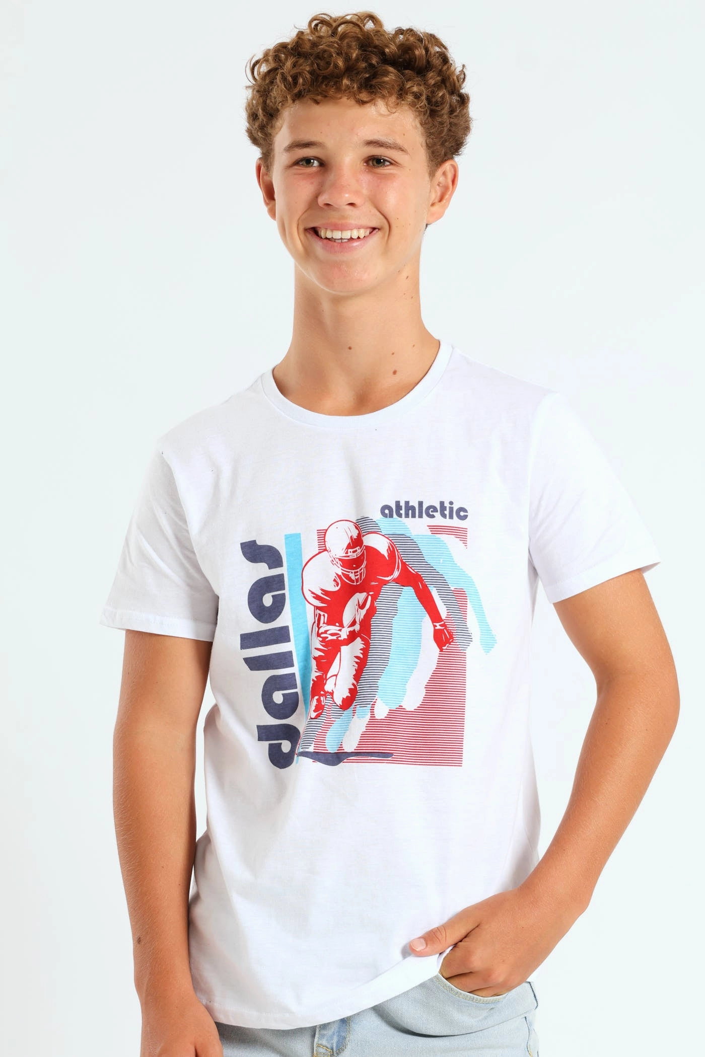 Boys Dallas Football Print Tee - White
