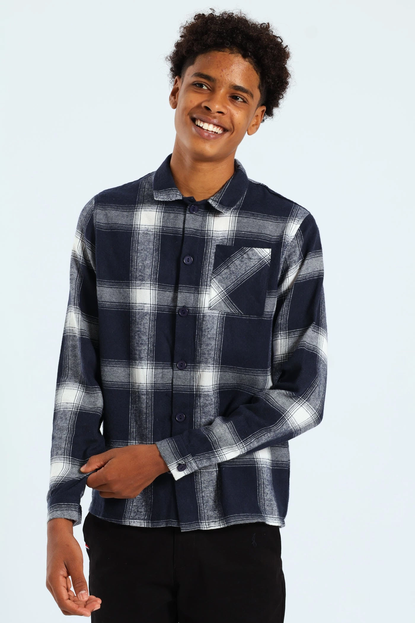 Quality apparel Boys Flannel Shirt - Navy Fashion labels