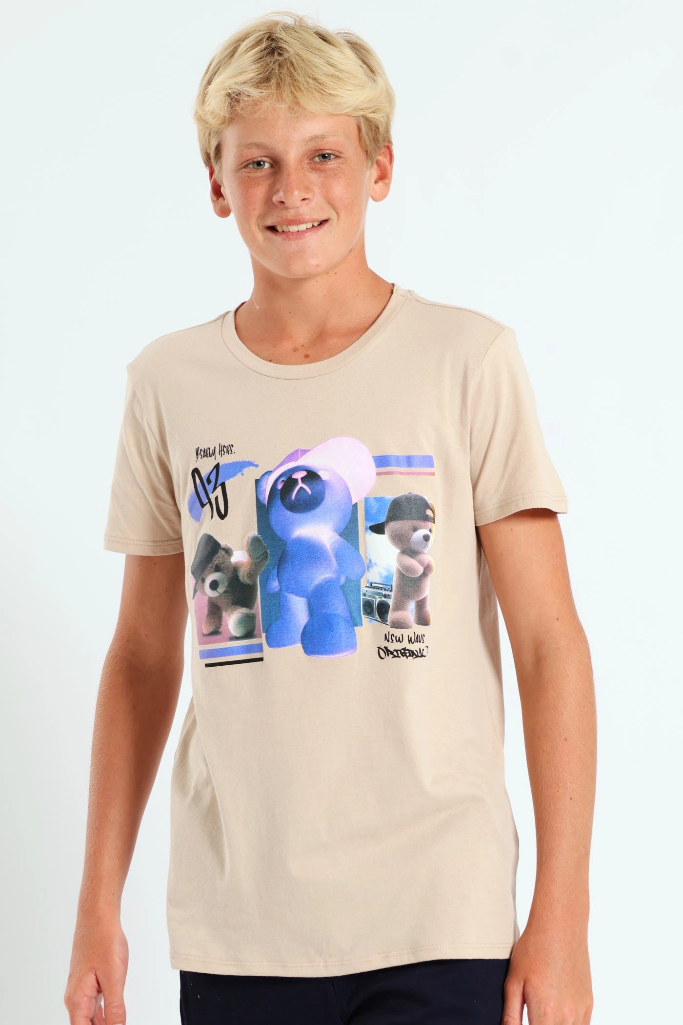 Boys Teddy Breakdance Tee - Stone