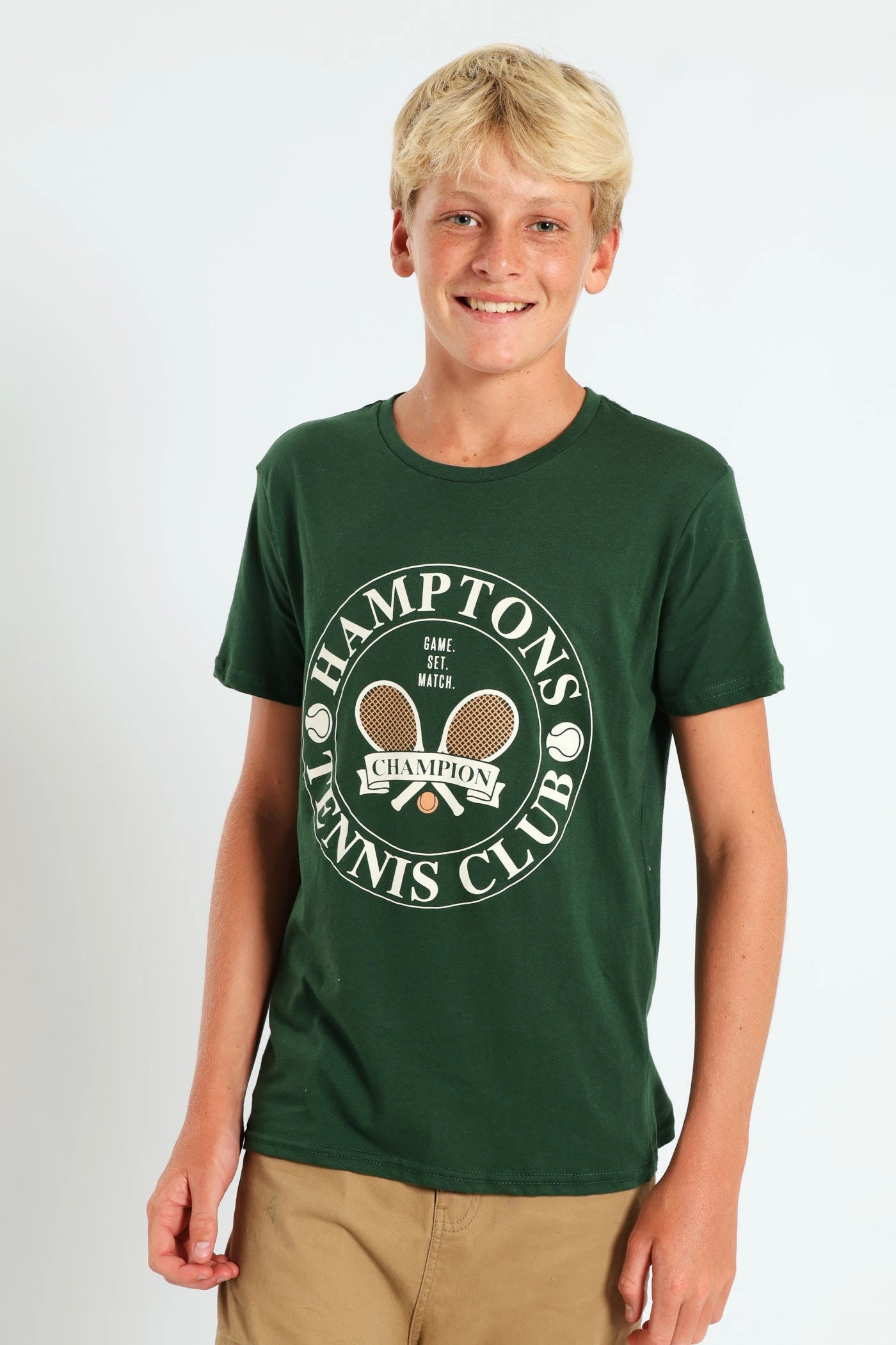 Boys Tennis Print Tee - Green