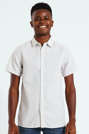 Boys Textured Stretch Shirt - Stone Fashion brands Quality apparel