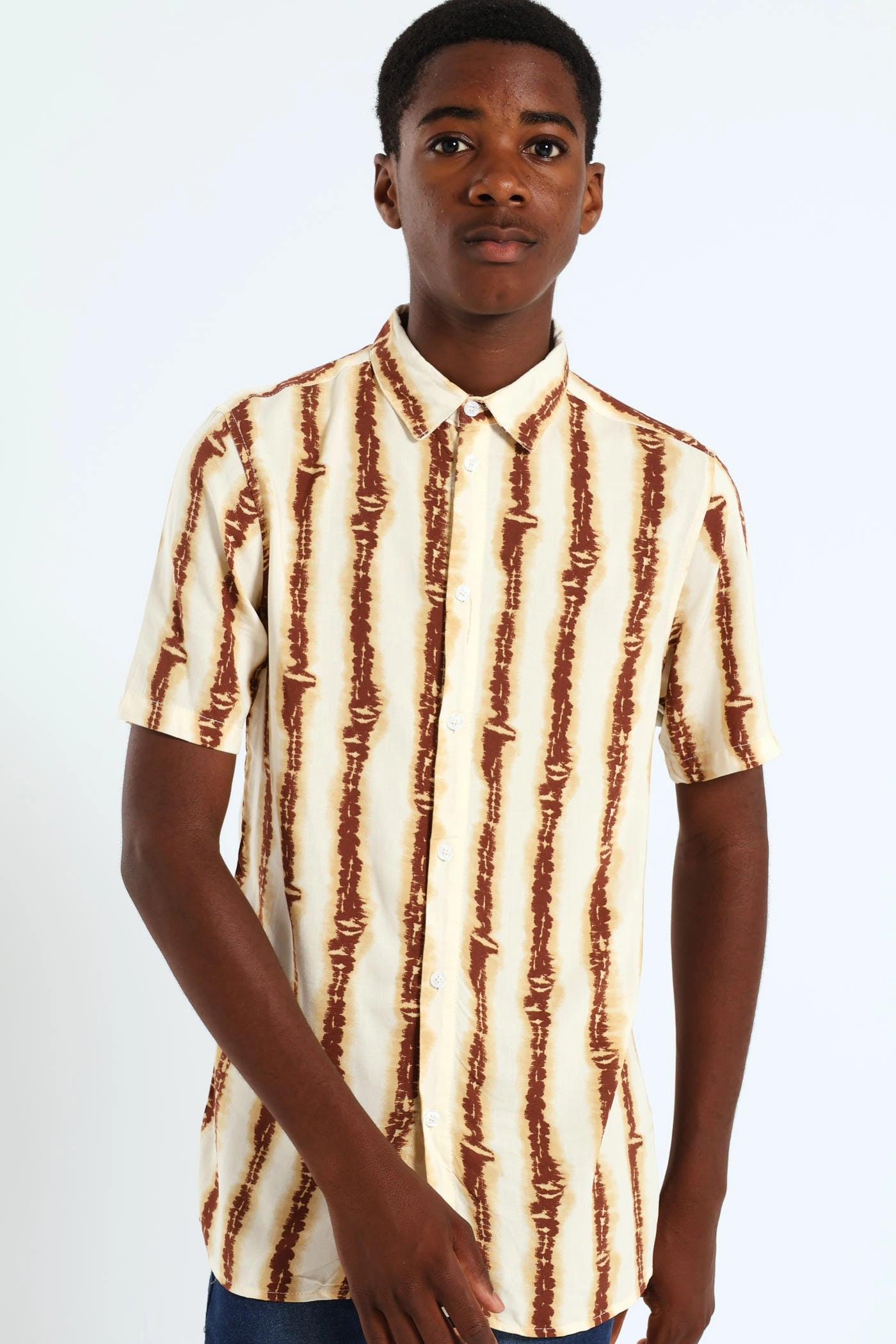 Boys Tye Dye Viscose Stretch Shirt - Stone Fashion for all body types Free shipping offers