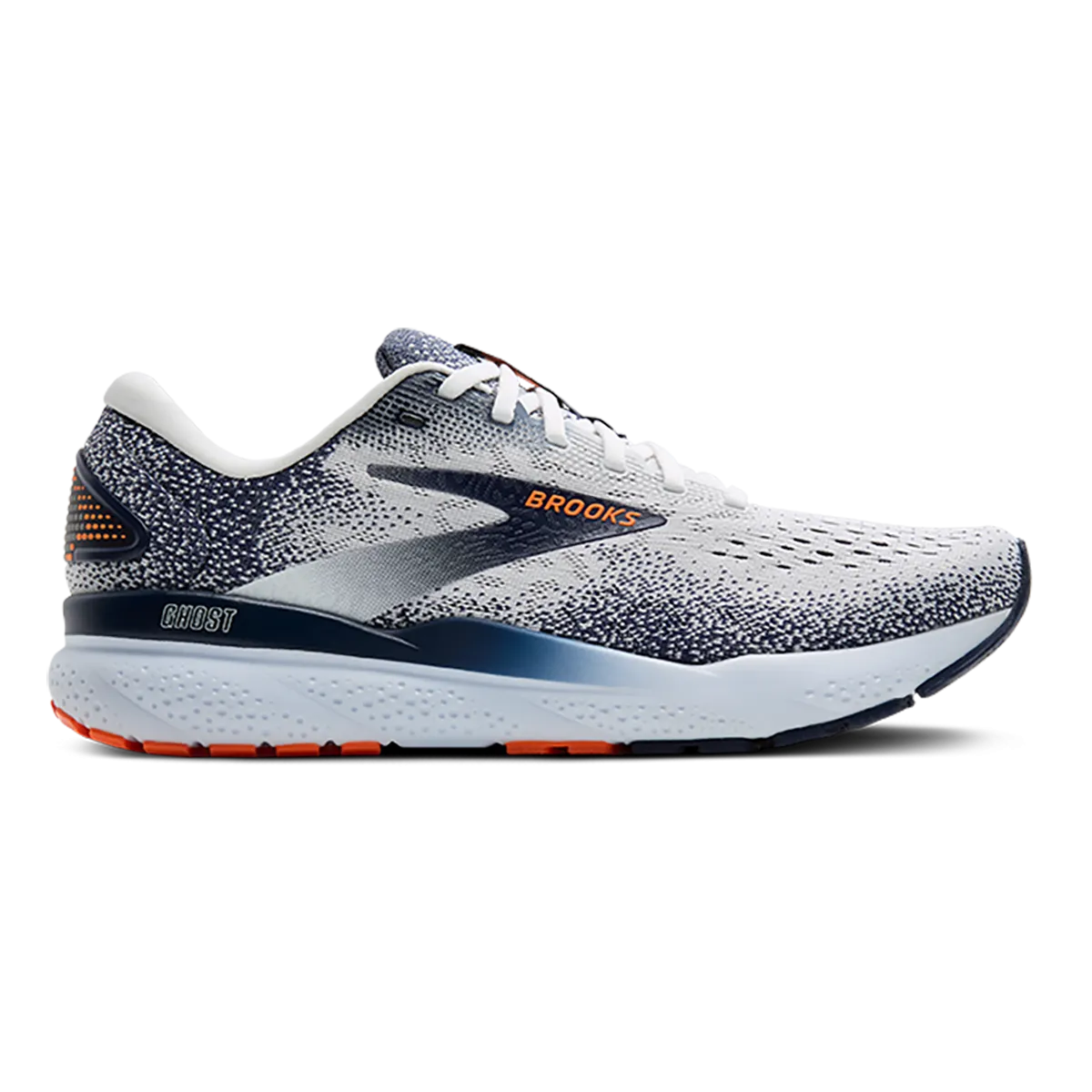 Meaningful Brooks Ghost 16 - White - Peacoat - Orange Concentrated