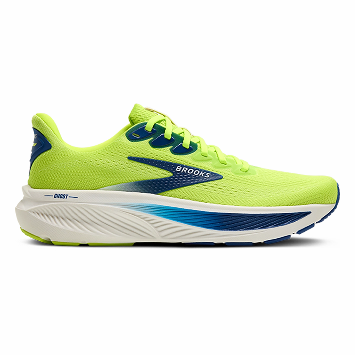 Brooks Ghost 17 Acid Lime - Navy - White Universal Key