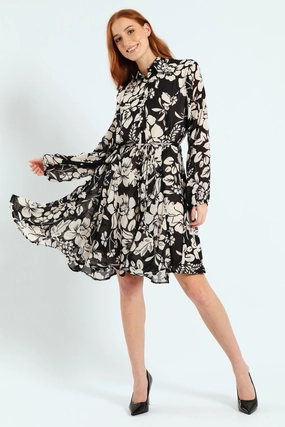 Button Through Godet Tea Dress Military - inspired fashion Clothing types