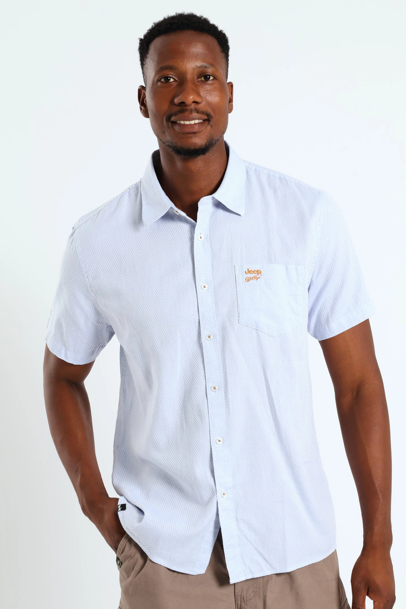 Upcycled fashion Casual Textured Shirt - Light Blue Fashion trends