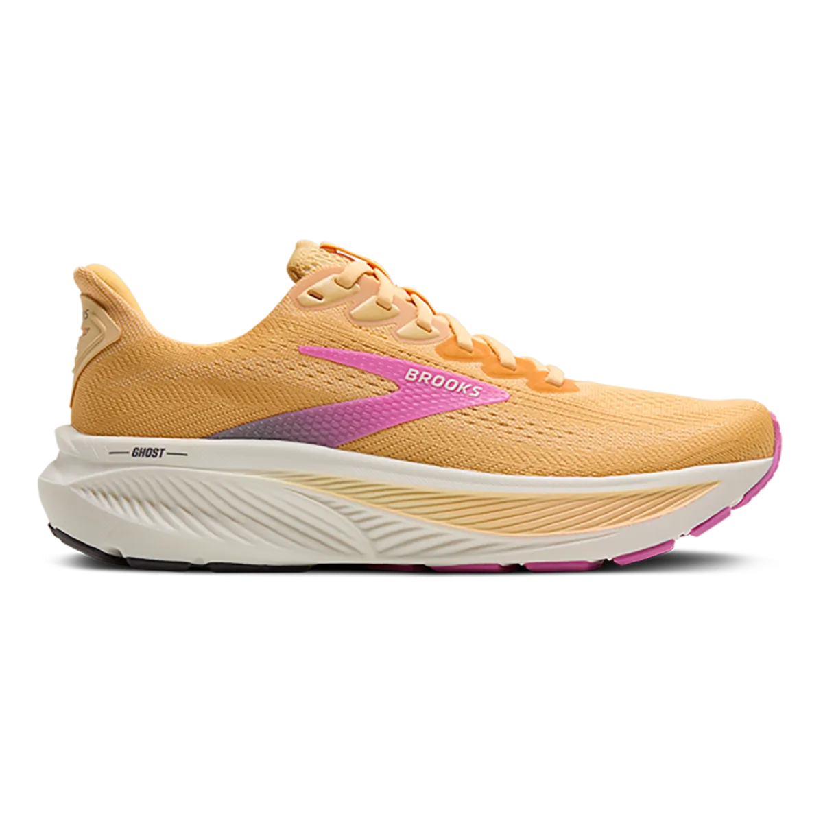 Celebrated Brooks Ghost 17 Apricot - Grey - Pink Modish