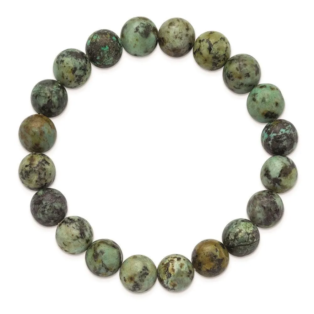 Chisel Jewelry African Pine Agate Beaded Stretch Bracelet