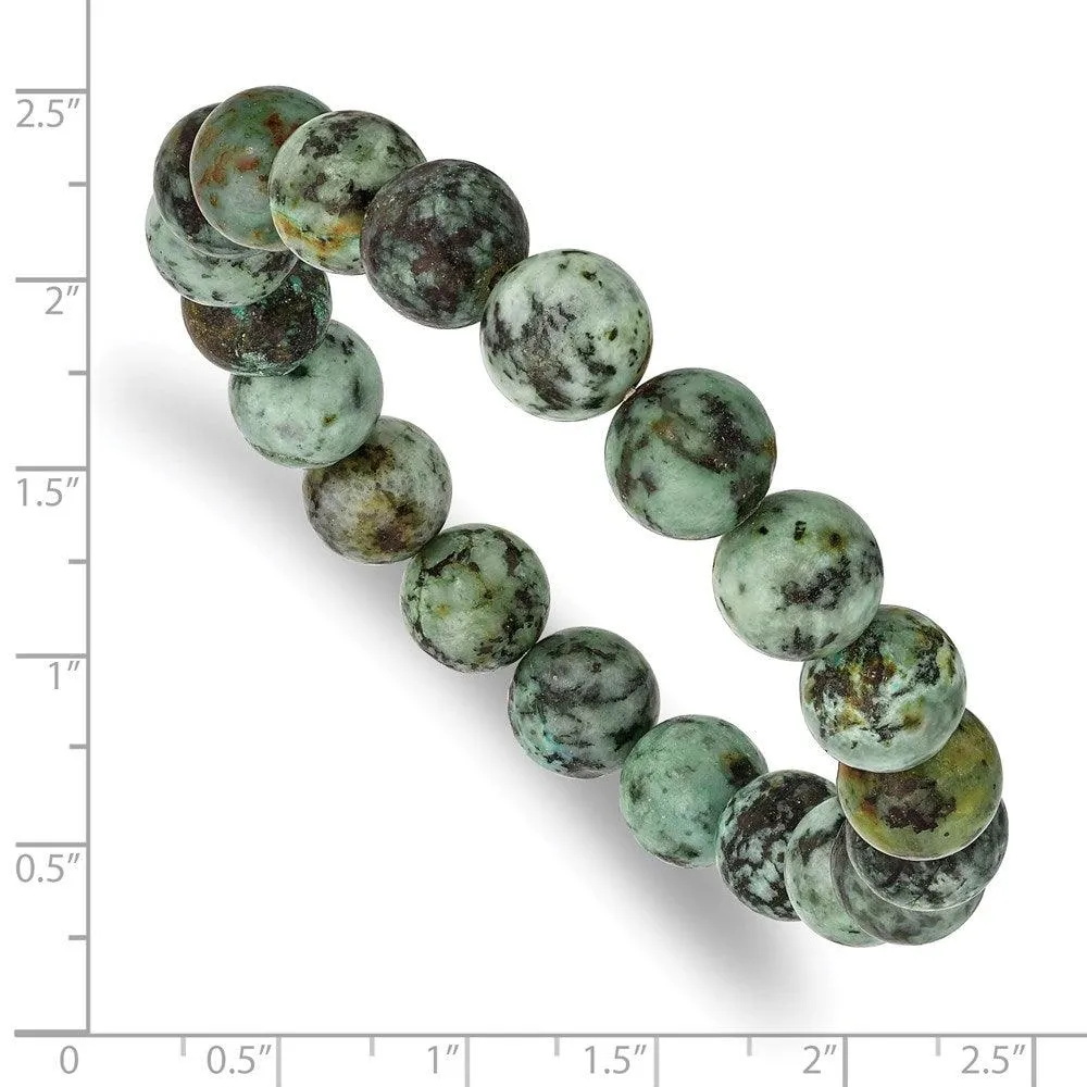 Chisel Jewelry African Pine Agate Beaded Stretch Bracelet