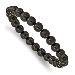 Chisel Jewelry Black Wood Bead Stretch Bracelet