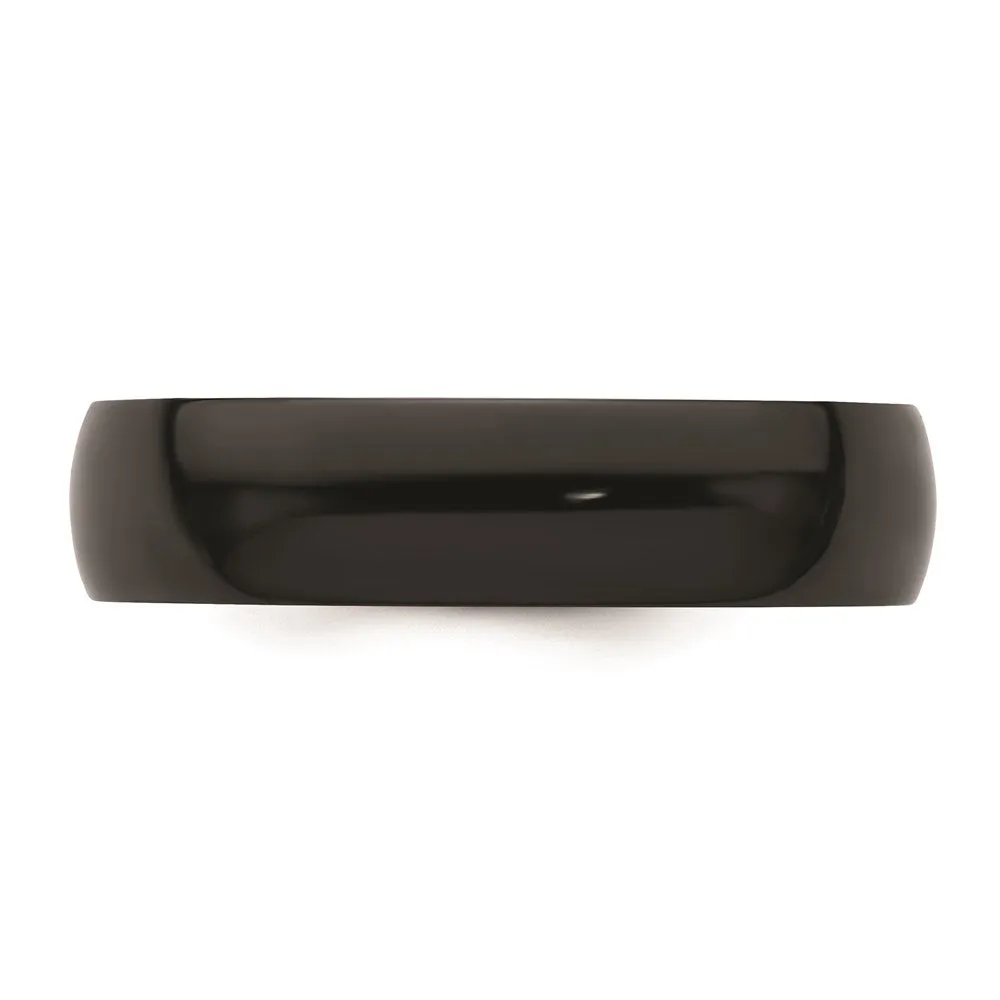 Chisel Jewelry Black Zirconium Polished 6mm Band | ZCR108