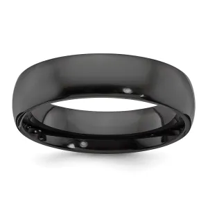 Chisel Jewelry Black Zirconium Polished 6mm Band | ZCR108