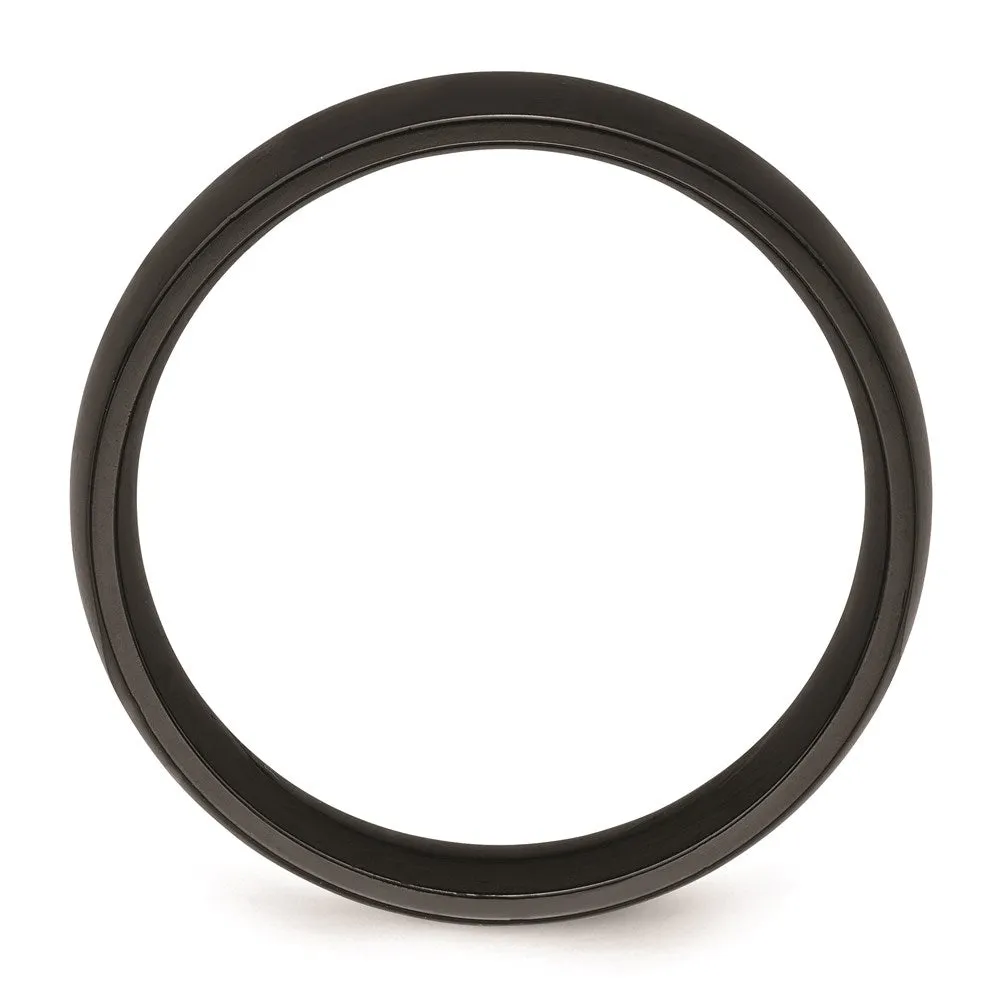 Chisel Jewelry Black Zirconium Polished 6mm Band | ZCR108