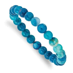 Chisel Jewelry Blue Fire Agate Beaded Stretch Bracelet