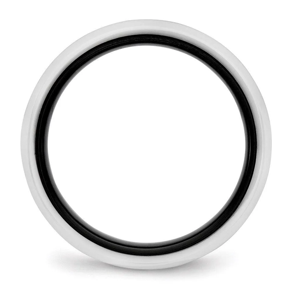 Chisel Jewelry Ceramic Black and White 6.00mm Band