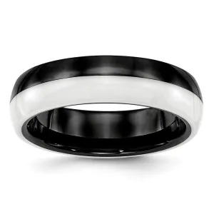 Chisel Jewelry Ceramic Black and White 6.00mm Band