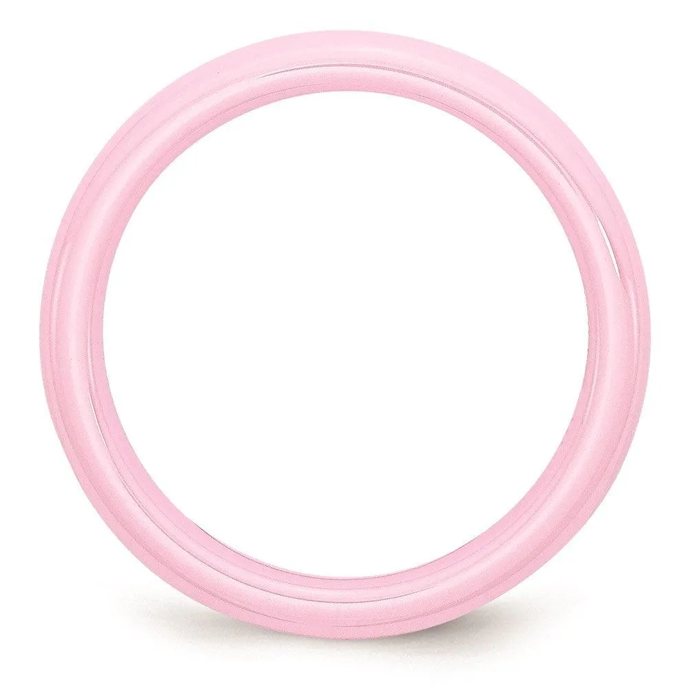 Chisel Jewelry Ceramic Pink 4mm Polished Band