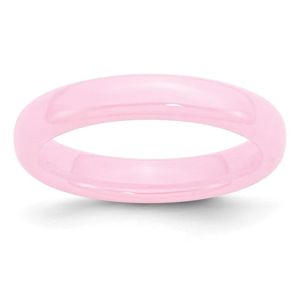Chisel Jewelry Ceramic Pink 4mm Polished Band
