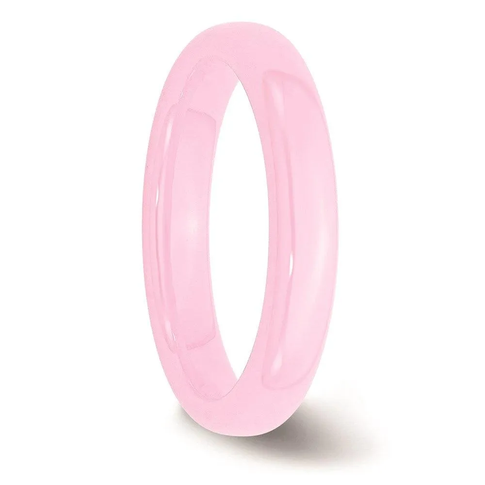Chisel Jewelry Ceramic Pink 4mm Polished Band