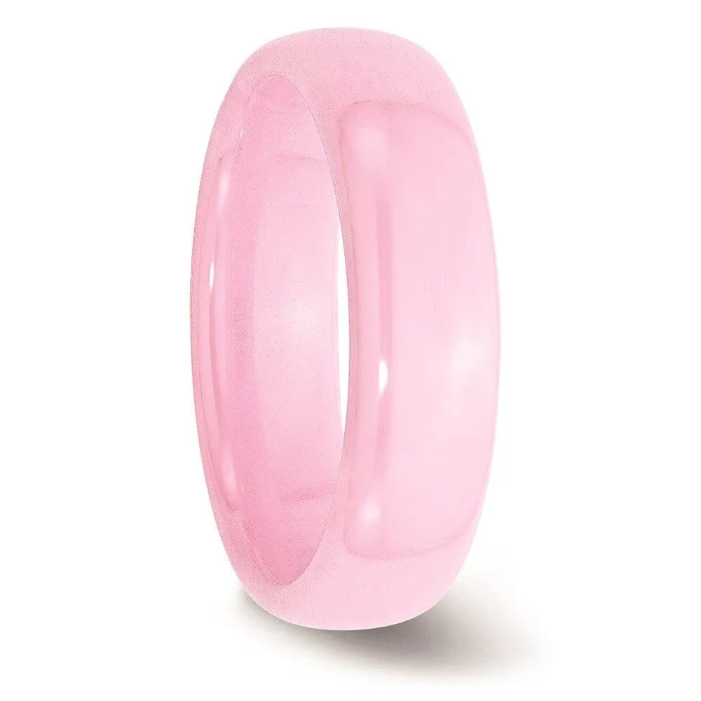 Chisel Jewelry Ceramic Pink 6mm Polished Band